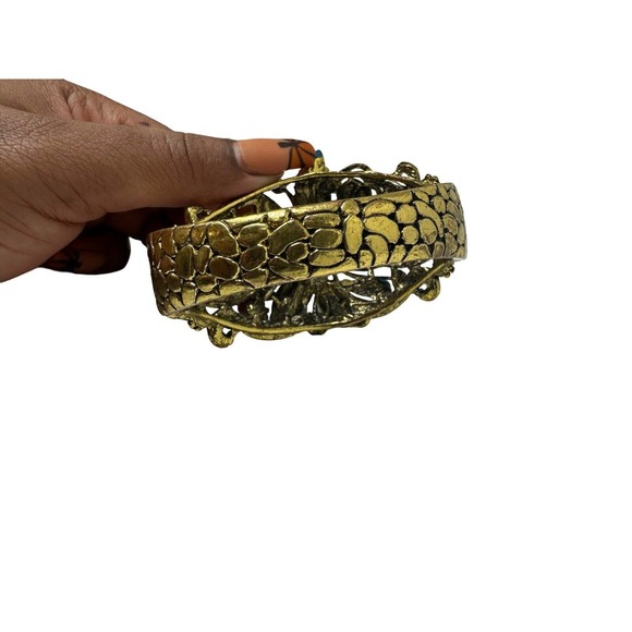 Women’s Bracelet Vintage Green RhineStone Glass Crystal Cuff Fashion Jewelry - Picture 4 of 10